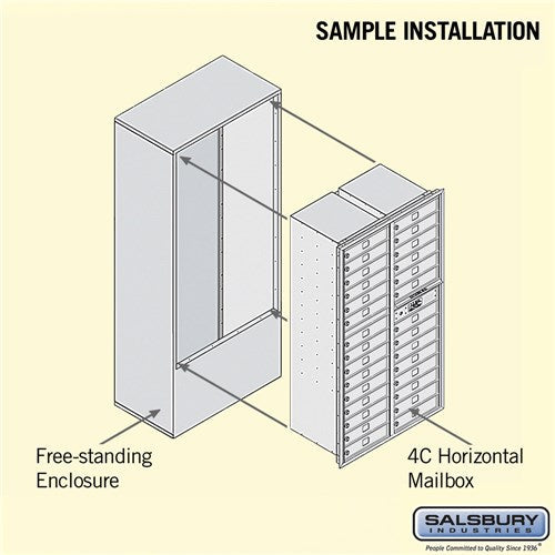 Maximum Height Free-Standing 4C Horizontal Mailbox with 29 Doors and Private Access