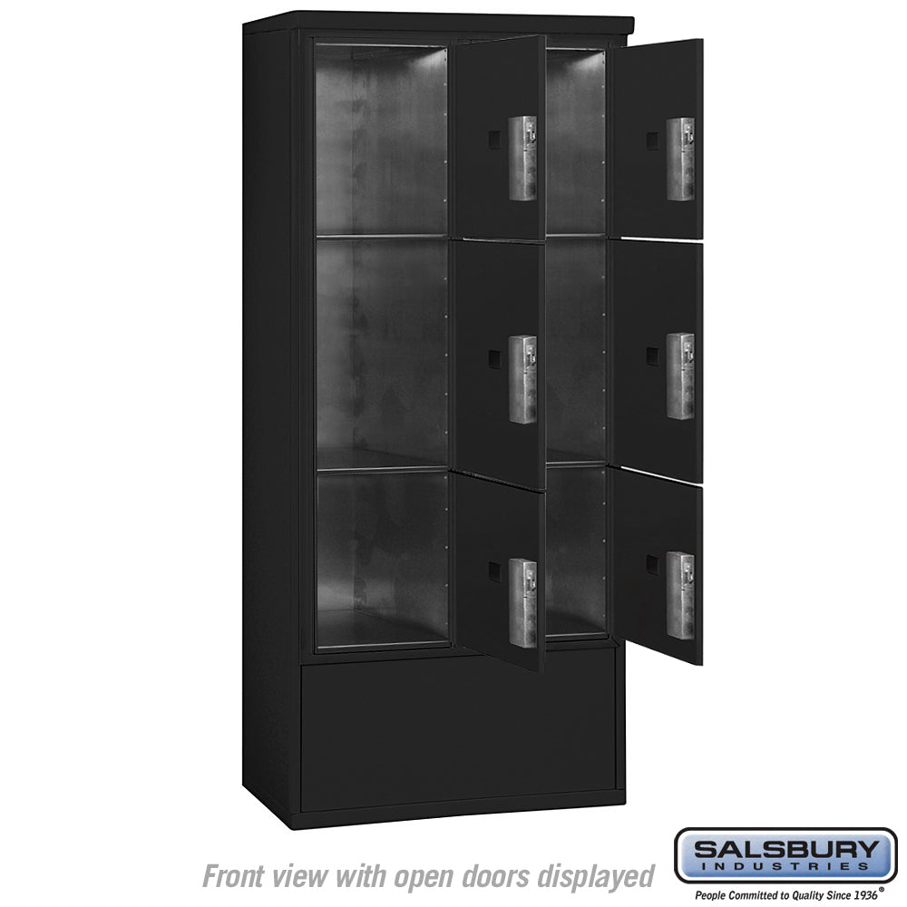 Maximum Height Free-Standing 4C Horizontal Parcel Locker with 6 Parcel Lockers in Black