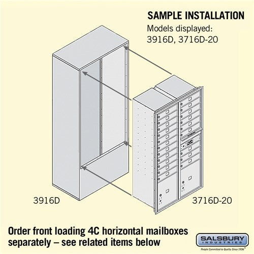 Free-Standing Enclosure for Double Column Mailbox Unit