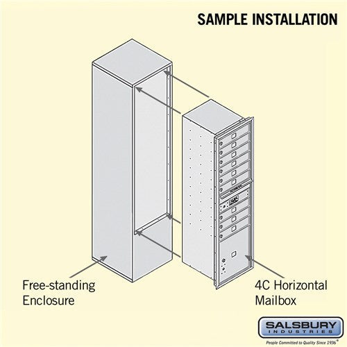 Maximum Height Free-Standing 4C Horizontal Mailbox with Parcel Lockers in Bronze