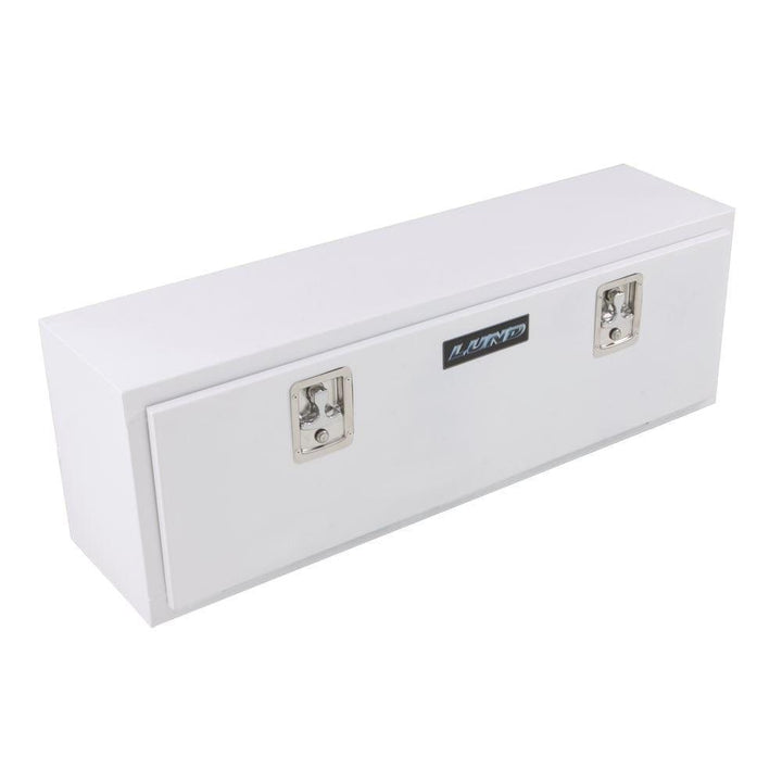 Lund 72 in White Steel Full Size Top Mount Truck Tool Box with mounting hardware and keys included - Super Arbor