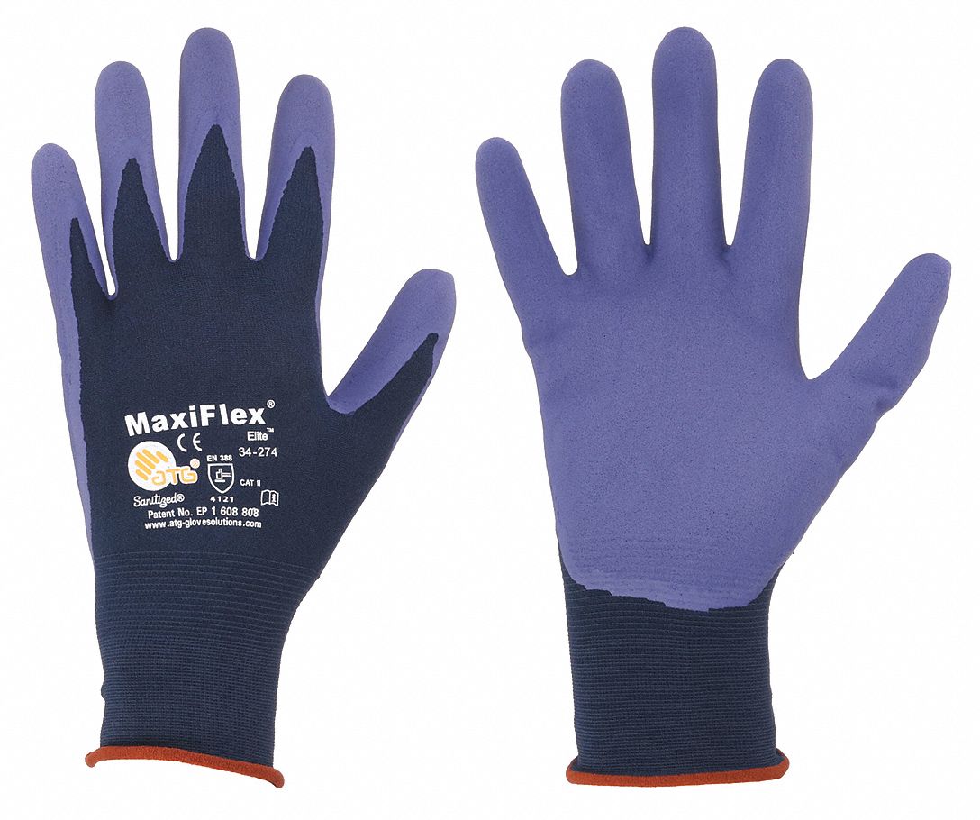 PIP MaxiFlex Elite Nylon Knit Gloves, Microporous Nitrile Palm Coating, Medium