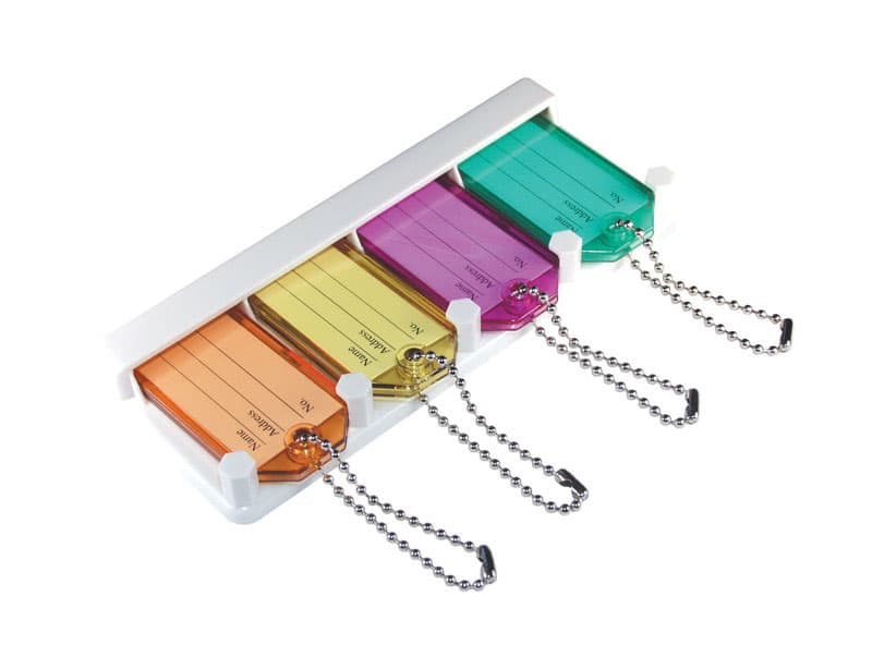 Hillman Metal/Plastic Assorted Labeling/ID Key Holder, 4-Pack