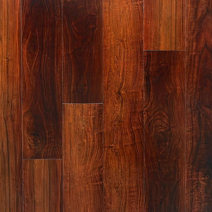 Mahogany High Gloss Rigid Core Luxury Vinyl Plank-Cork Back