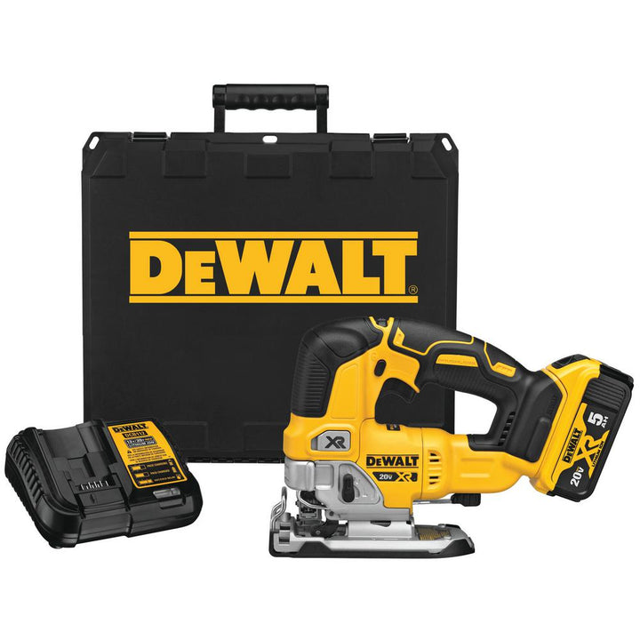 20-Volt MAX Lithium-Ion Brushless Cordless Jigsaw Kit with 5 Ah Battery Charger and Kit Box - Super Arbor