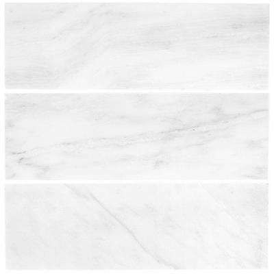 Jeffrey Court Carrara 4 in. x 12 in. Honed Marble Wall Tile (1 sq. ft./pack)