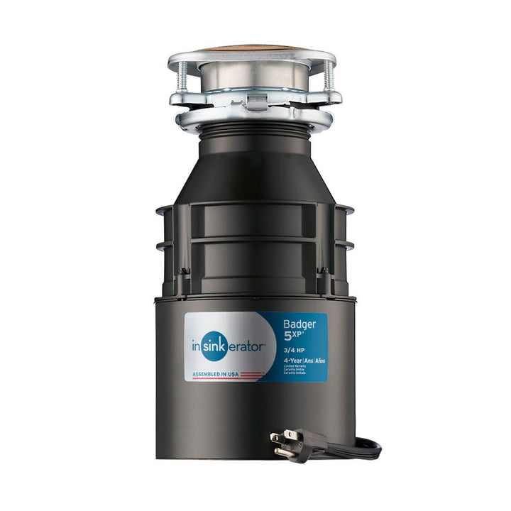 InSinkErator Badger 5XP 3/4 HP Continuous Feed Garbage Disposal with Power Cord