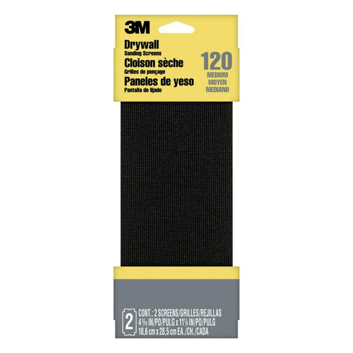 3M 4-3/16 in. x 11-1/4 in. 100 Grit Medium Drywall Sanding Screens (2-Pack)