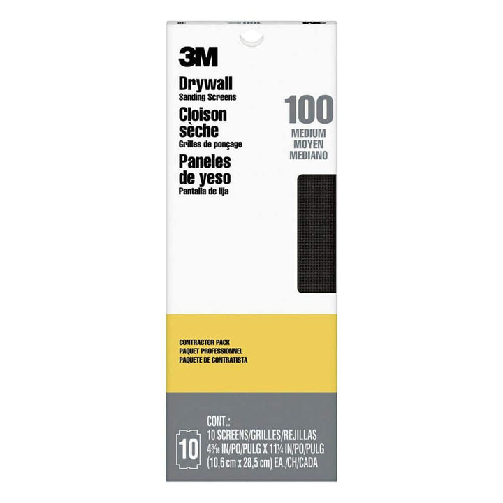 3M Pro-Pak 4-3/16 in. x 11-1/4 in. 100 Grit Medium Drywall Sanding Screens (10-Pack)