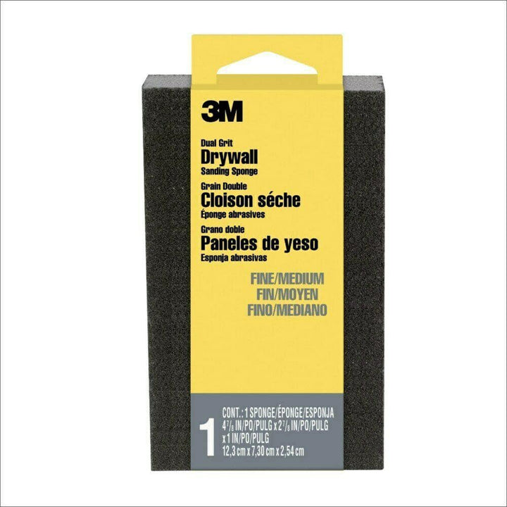3M 2 7/8 in. x 4 7/8 in. x 1 in. Dual Grit Fine/Medium Drywall Sanding Sponge