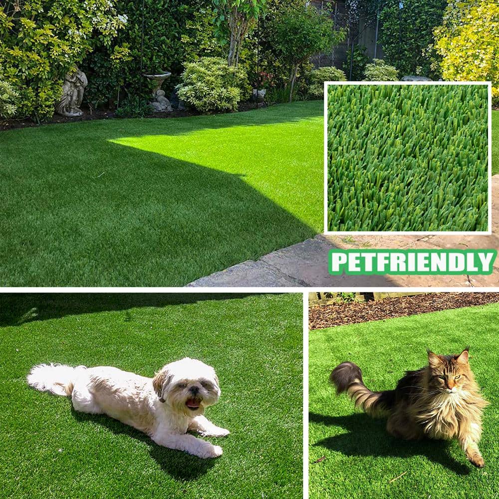 LITA Natural Thick Realistic Deluxe 15 ft. W x Cut to Length Green Artificial Grass Turf