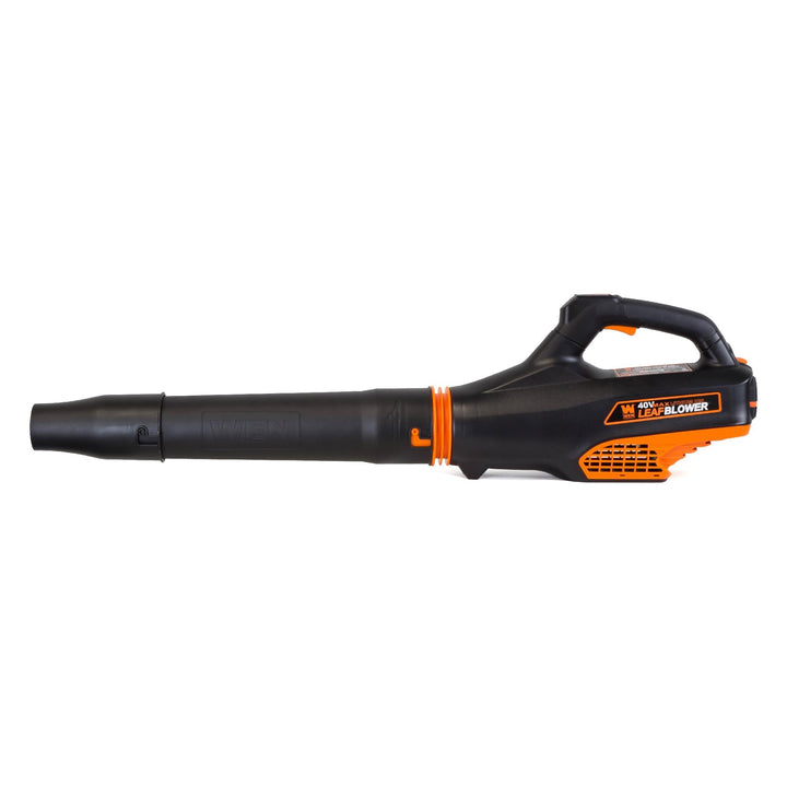 WEN 40V Max Lithium-Ion 124 MPH 480 CFM Cordless Brushless Leaf Blower with 2Ah Battery & Charger