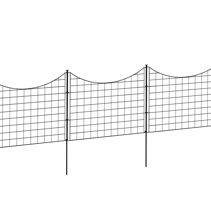 Zippity Outdoor Products 5 Panels 2-ft H x 2-ft W Black Galvanized Iron Scallop No Dig Garden Fence Panel
