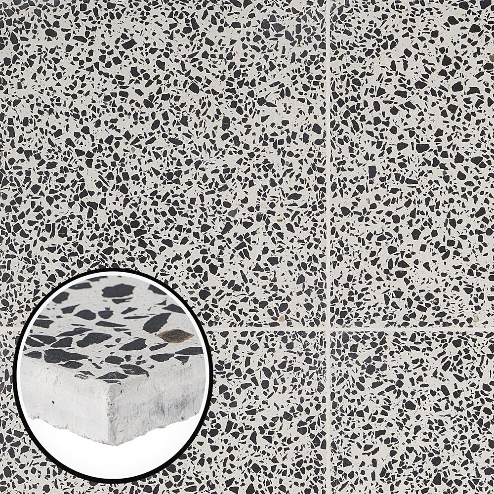 Artmore Tile Tarboro Terrazzo Black and white 16-in x 16-in Polished Cement Cement look Floor and Wall Tile product image
