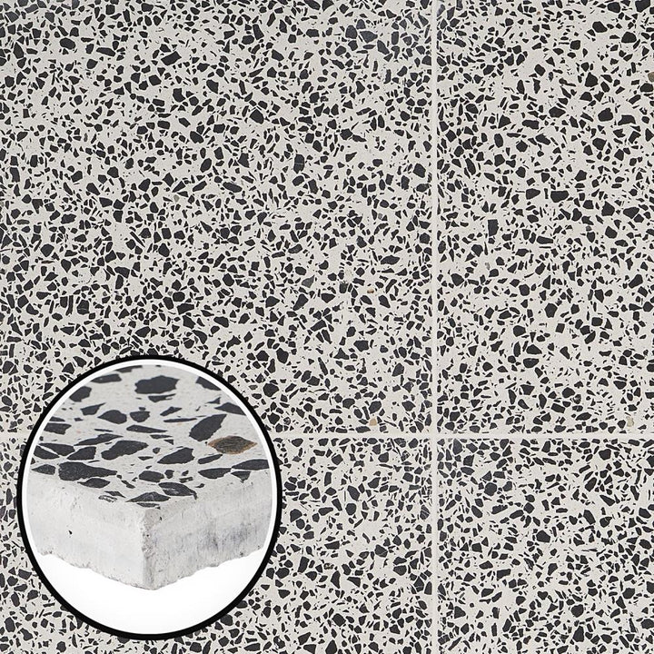 Artmore Tile Tarboro Terrazzo Black and white 16-in x 16-in Polished Cement Cement look Floor and Wall Tile product image