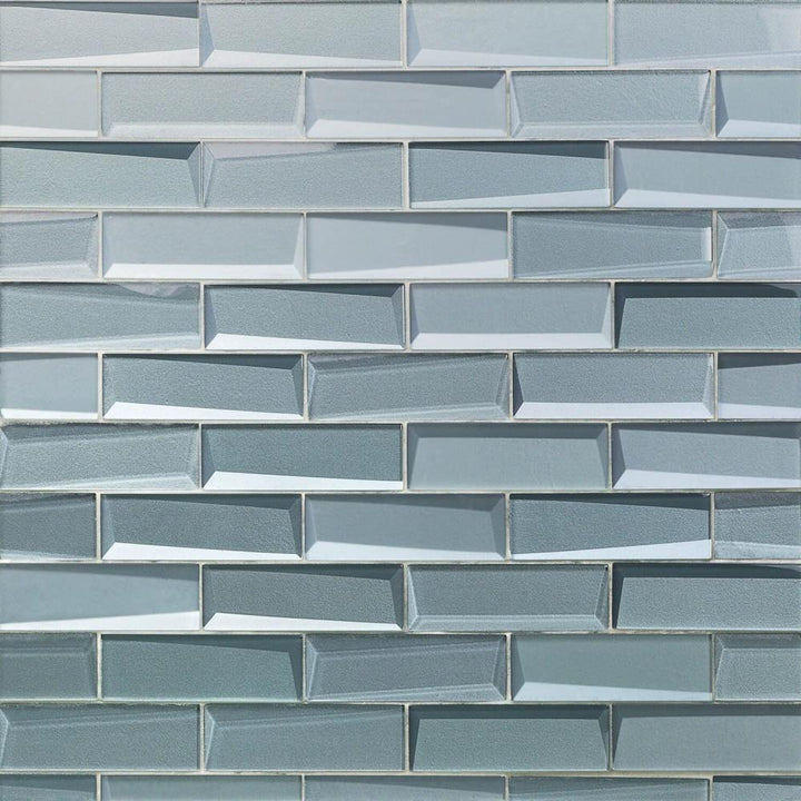 Artmore Tile Heckler Slate 12-in x 12-in Polished Glass Brick look Mosaic Wall Tile product image