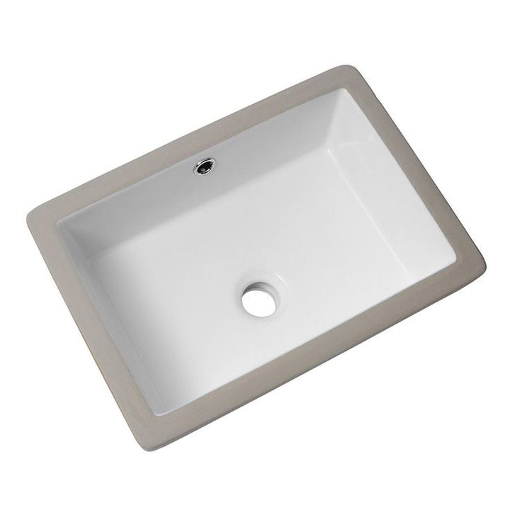 LORDEAR 18 in. Undermount Bathroom Vessel Sink Modern Rectangle Porcelain Ceramic Lavatory Vanity Bathroom Sink in Pure White