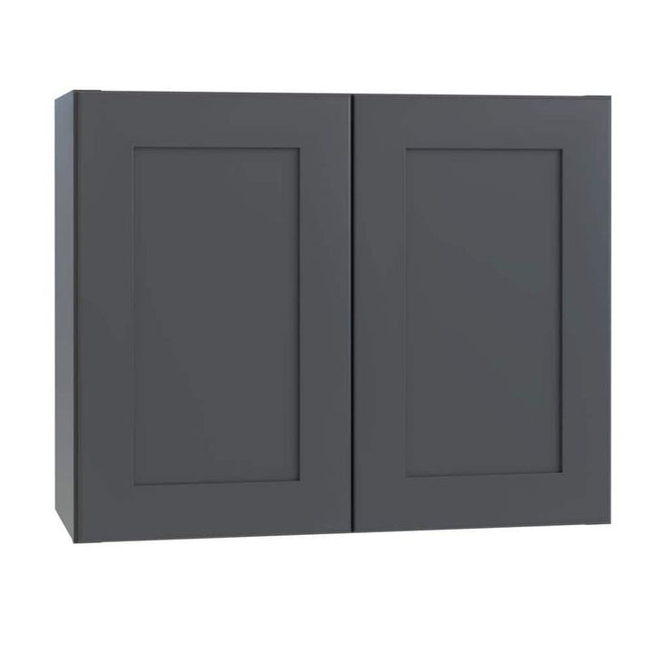 Home Decorators Collection Newport 36 in. W x 12 in. D x 24 in. H Assembled Plywood Wall Bridge Kitchen Cabinet in Deep Onyx with Soft Close