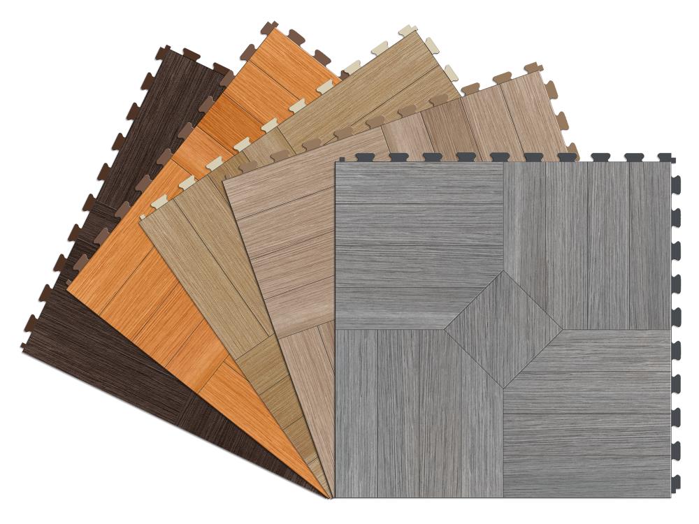 Perfection Floor Tile Parquet Collection Maple/Satin 20-in x 20-in Water-Resistant Interlocking Luxury Vinyl Tile Flooring (16.7-sq ft Carton)