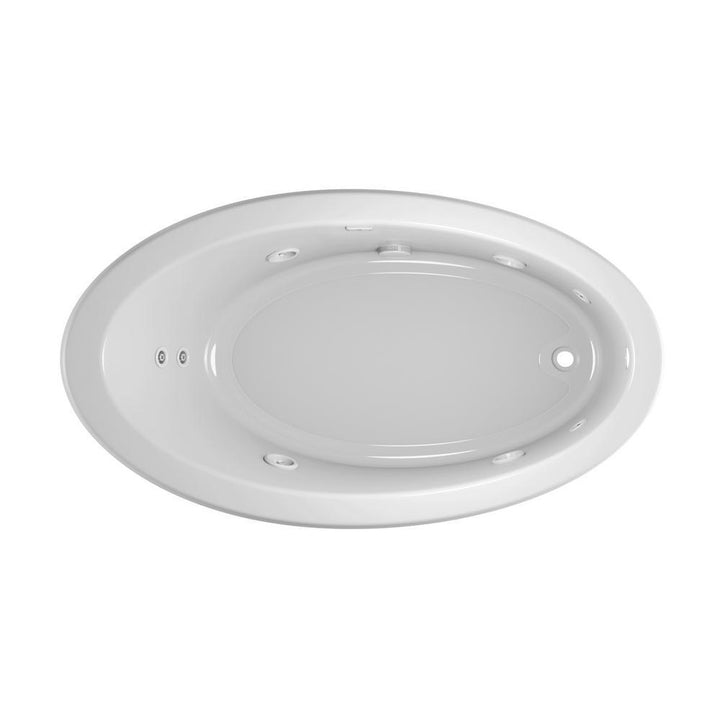 Jacuzzi RIVA 66 in. x 38 in. Acrylic Right-Hand Drain Rectangular Drop-in Whirlpool Bathtub with Heater, White