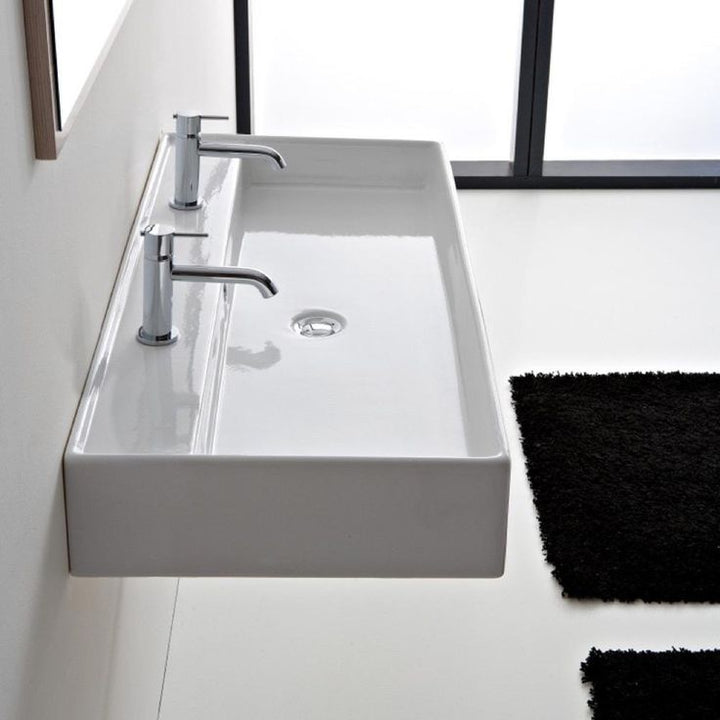 Nameeks Teorema Wall Mounted Bathroom Sink in White