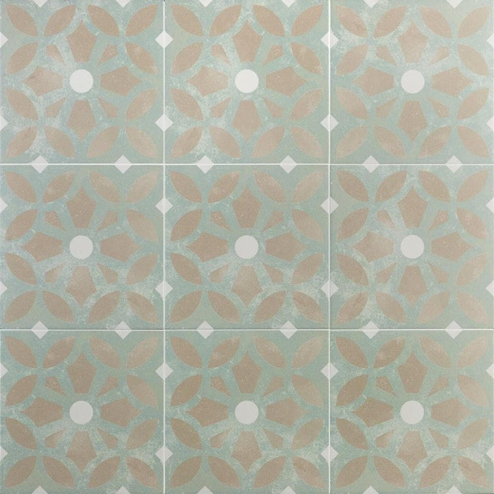 Artmore Tile Magnifico Green 9-in x 9-in Glazed Porcelain Encaustic Floor and Wall Tile product image