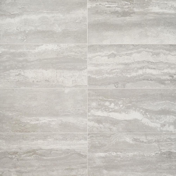 Artmore Tile Primary Travertine Silver 12-in x 24-in Matte Porcelain Floor and Wall Tile product image