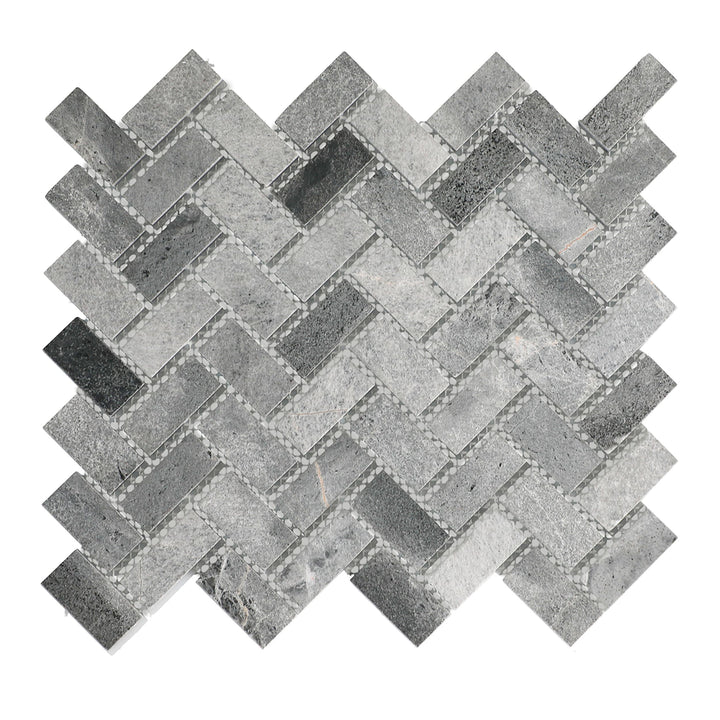 Daltile Genuine Stone Seal Gray 11-in x 12-in Honed Natural stone Marble Herringbone Mosaic Floor and Wall Tile product image