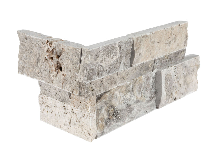 Satori Silver Crescent 6-in x 18-in Natural Travertine Ledgestone Wall Tile, 3.66-sq ft Carton