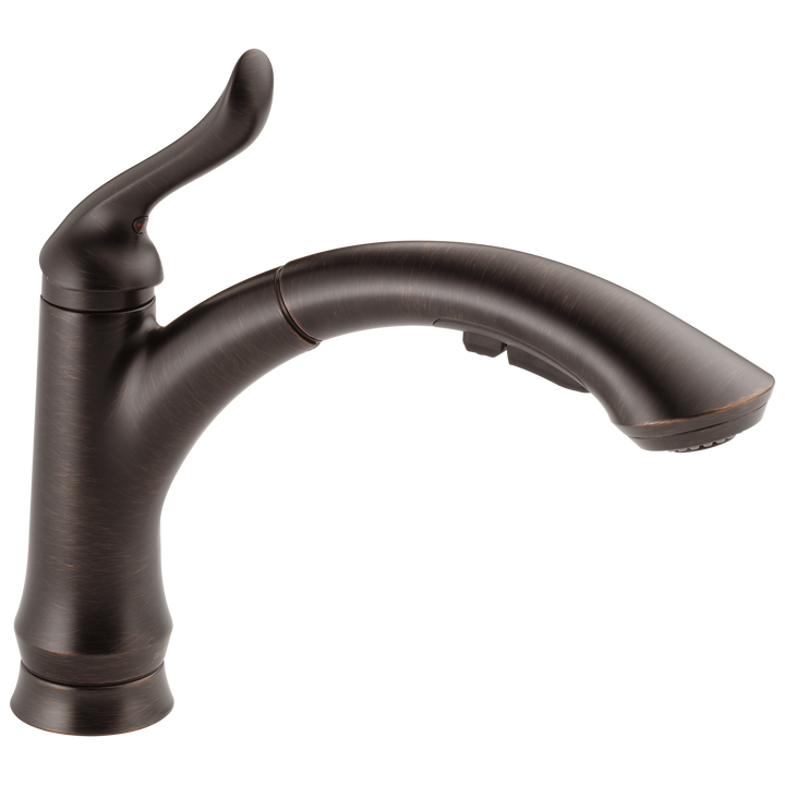 Delta Linden Venetian Bronze 1‑Handle Deck‑Mount Pull‑Out Kitchen Faucet with Deck Plate