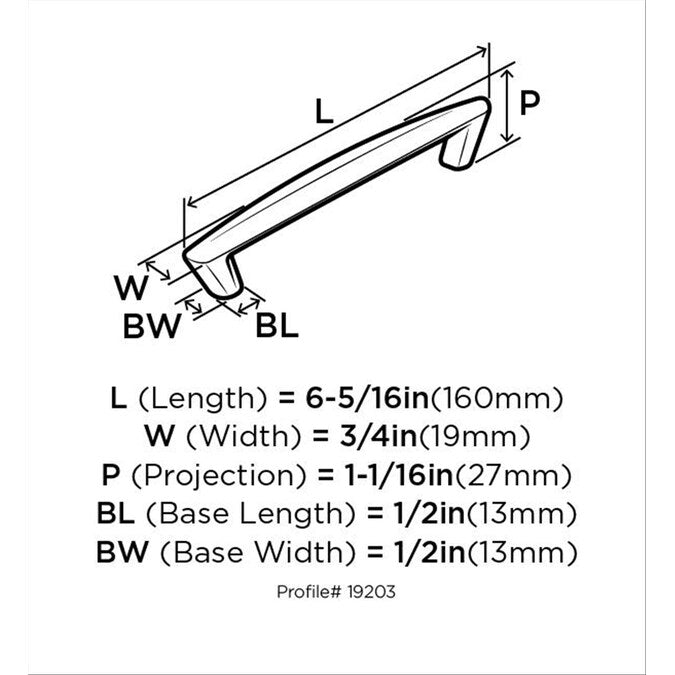 Amerock Essential'Z 5-1/16-in (128mm) Center to Center Satin Nickel Arch Bar Drawer Pull