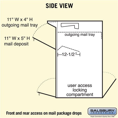 Secure White Mail Package Drop Box with Locking Doors and Signal Flag