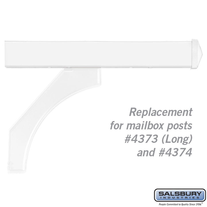 Arm Kit Replacement for Deluxe Post for Two Roadside Mailboxes - White