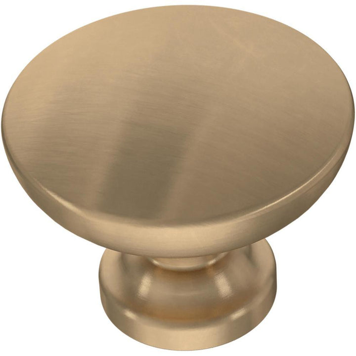 1-1/8 in. (29 mm) Champagne Bronze Flat Top Round Cabinet Knob (10-Pack) - Super Arbor