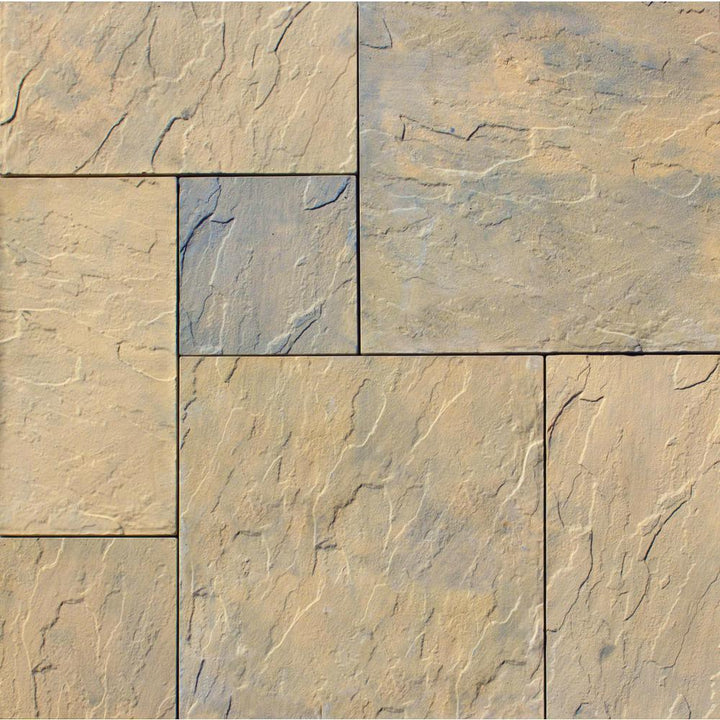 Patio-on-a-Pallet 120 in. x 120 in. Tan Variegated Dutch York-stone Concrete Paver (Pallet of 44-Pieces) - Super Arbor