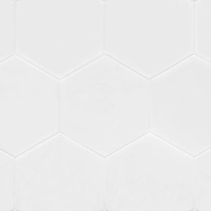 Artmore Tile Maestro White 10-in x 11-in Matte Porcelain Encaustic Hexagon Floor and Wall Tile product image