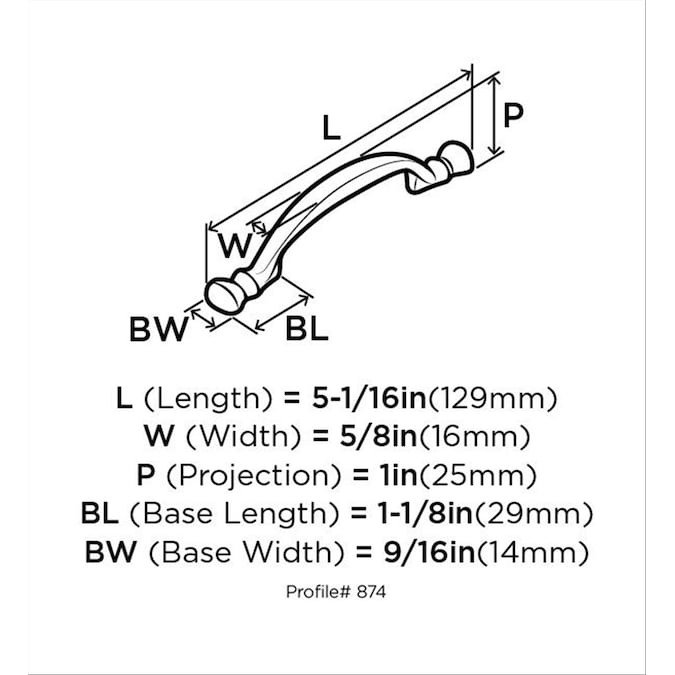 Amerock Anniversary 3-in (76mm) Center to Center Sterling Nickel Arch Handle Drawer Pull