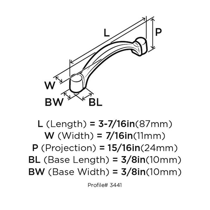 Amerock Everyday Heritage 3-in (76mm) Center to Center Burnished Brass Arch Handle Drawer Pull