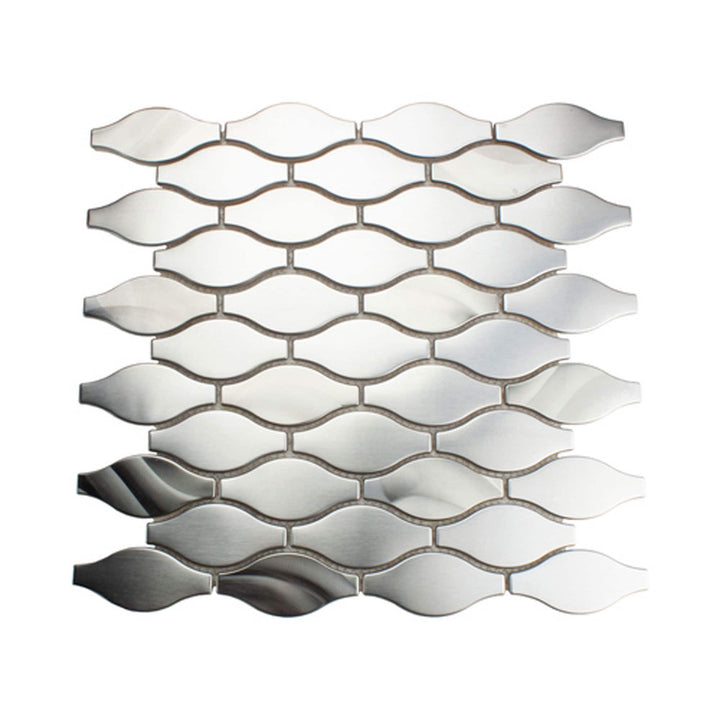 Giorbello (Sample) Travel Series Silver 6-in x 6-in Satin Metal Brick Mosaic Wall Tile