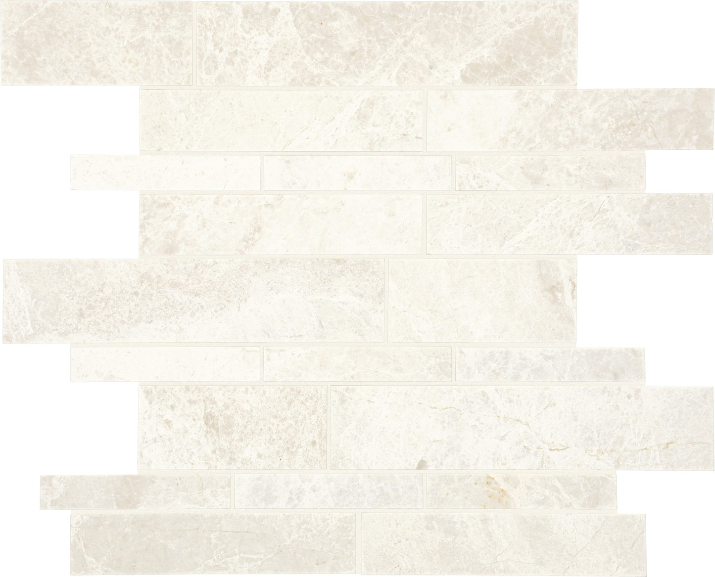 Daltile Genuine Stone Cream Swirl 11-in x 14-in Honed Natural stone Marble Linear Mosaic Floor and Wall Tile product image