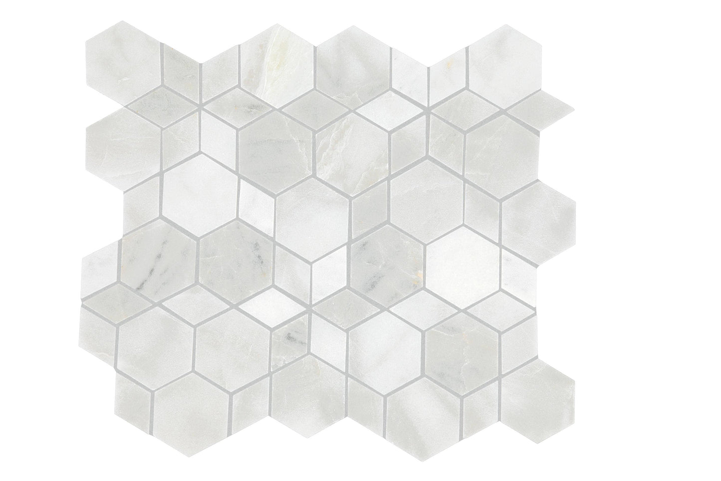 Daltile Genuine Stone Cloud Marble 11-in x 12-in Honed Natural stone Marble Hexagon Mosaic Floor and Wall Tile product image