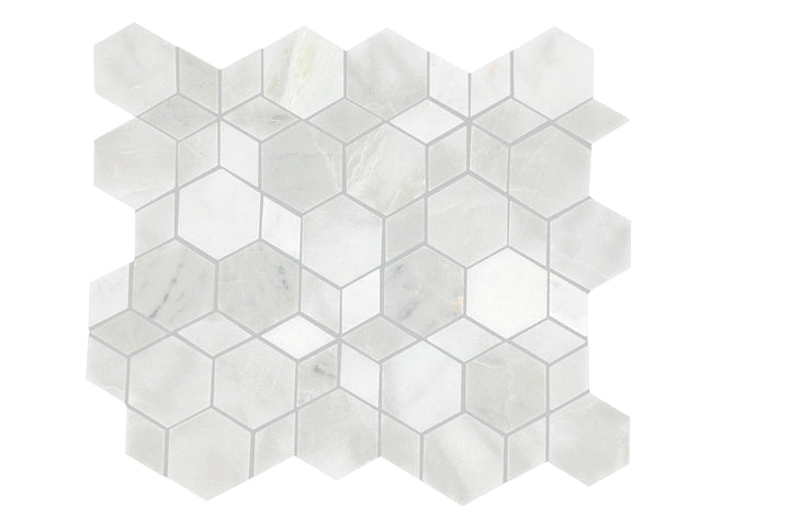 Daltile Genuine Stone Cloud Marble 11-in x 12-in Honed Natural stone Marble Hexagon Mosaic Floor and Wall Tile product image
