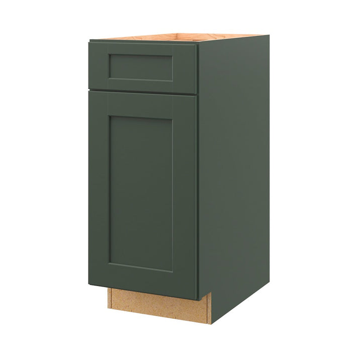 allen + roth Galway 15-in W x 34.5-in H x 24-in D Sage 1-Drawer Base Fully Assembled Cabinet (Flat Panel Shaker Style)