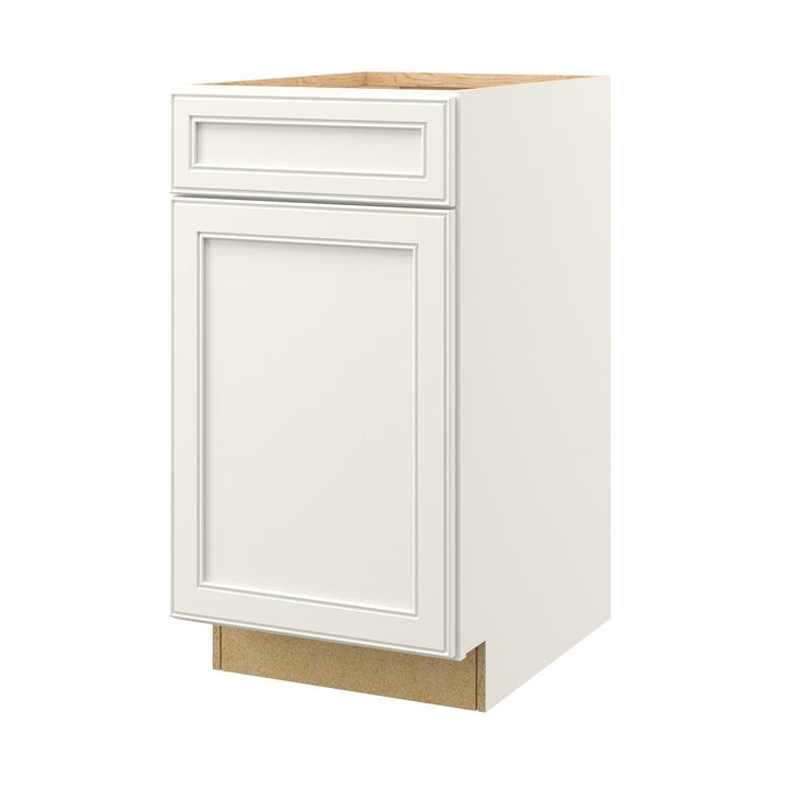 allen + roth McKeller 18-in W x 34.5-in H x 24-in D Linen 1-Drawer Base Fully Assembled Cabinet (Flat Panel Mitered Style)