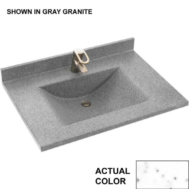 SWAN Contour 25-in Arctic Granite Solid Surface Bathroom Vanity Top