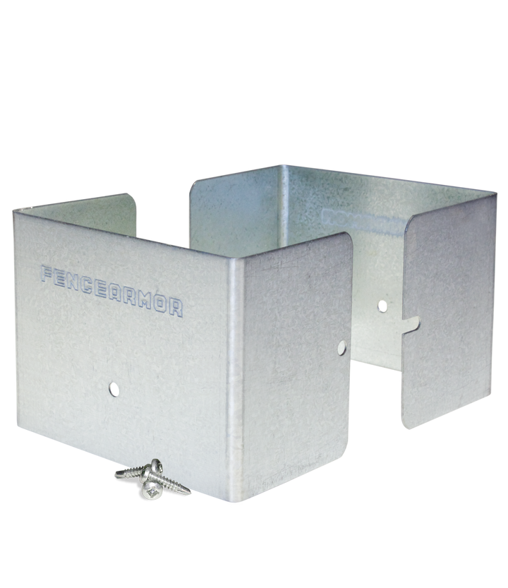 Fence Armor Full Protection Post Guard 3.5-in Galvanized Steel Bracket For Multiple Fence Types