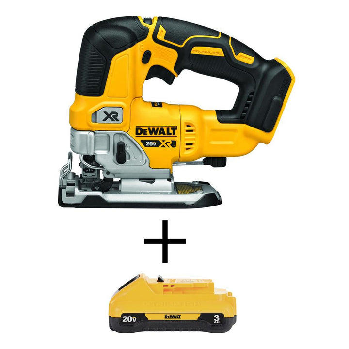 20-Volt MAX XR Lithium-Ion Cordless Brushless Jigsaw (Tool-Only) with Bonus 20-Volt MAX Li-Ion Battery Pack 3.0Ah - Super Arbor