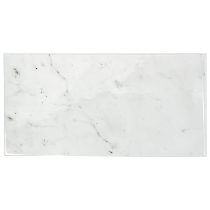 Smart Tiles Blok Carrera Gray Marble 23-in x 11-in Glossy Resin Marble look Peel and stick Wall Tile product image