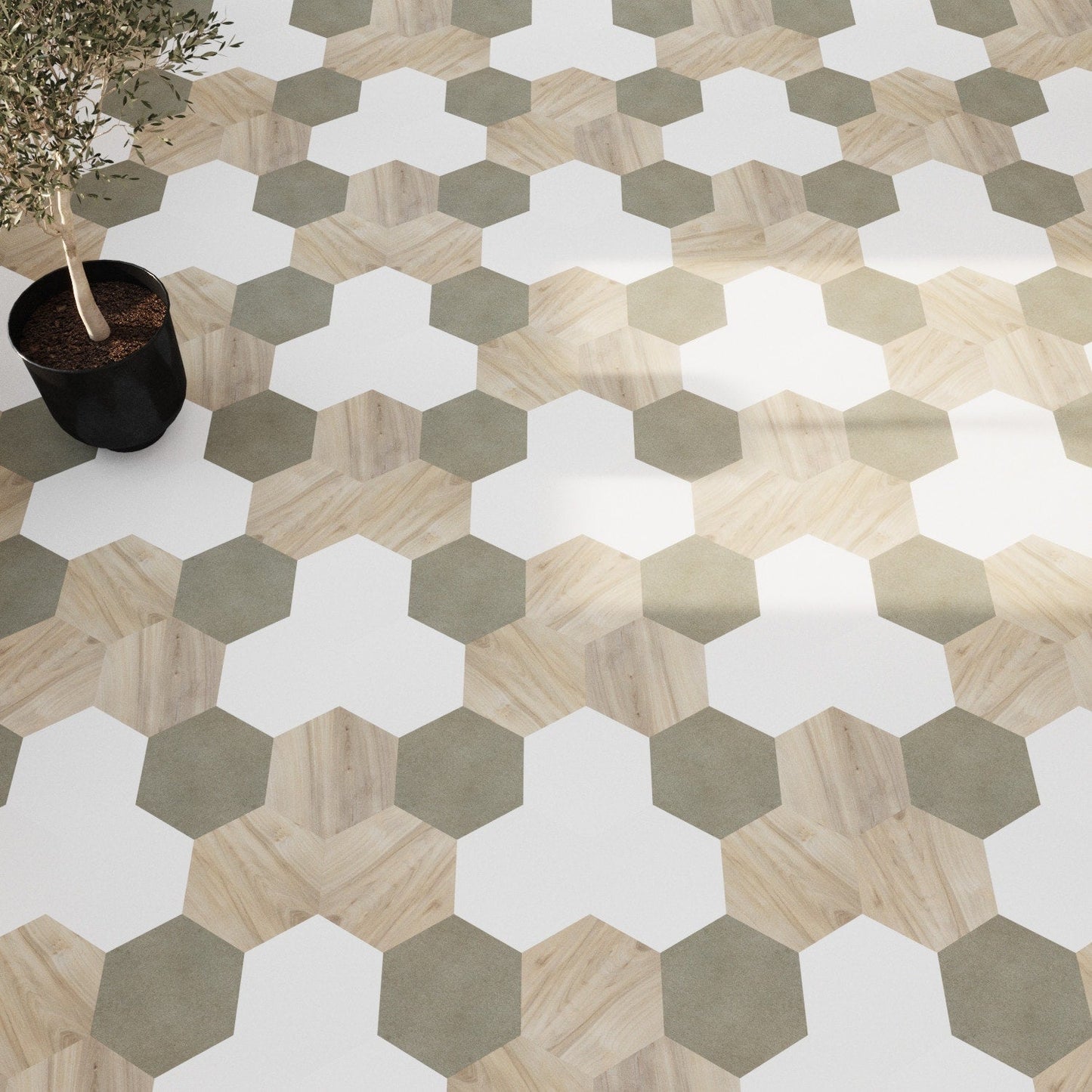 Lucida USA MosaiCore Snow 9-in x 9-in Waterproof Luxury Vinyl Tile Flooring, 28-mil Wear Layer (12.25-sq ft Carton)