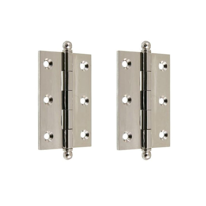 3 in. x 2 in. Solid Extruded Brass Loose Pin Mortise Cabinet Hinge in Bright Nickel (1-Pair)